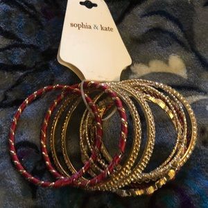 New "Sophia & Kate" Sexii Gold and Red Bangles Set